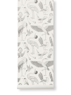BIRDS Wallpaper- tapeta Grey/Petrol