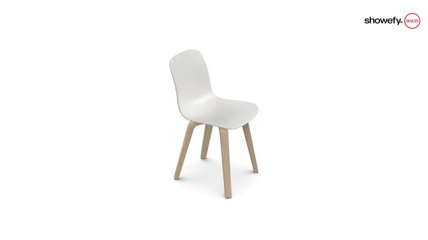 Krzesło Substance na drewnianych nogach w kolorze białym