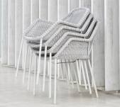 Krzesło plecione sztaplowane outdoor BREEZE marki Cane-line White grey