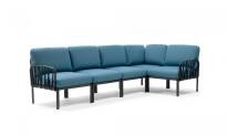 Sofa modułowa KOMODO marki Nardi rama Antracite poduszki adriatic Sunbrella