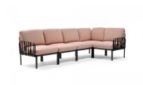 Sofa modułowa KOMODO marki Nardi rama Antracite poduszki rosa quarzo