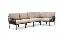Sofa modułowa KOMODO marki Nardi rama Antracite poduszki canvas Sunbrella laminato