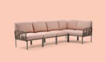 Sofa modułowa KOMODO marki Nardi rama Tortora poduszki rosa quarzo