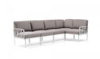 Sofa modułowa KOMODO marki Nardi rama Bianco poduszki grigio