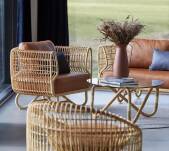 Sofa indoor NEST marki Cane-line skóra Cognac