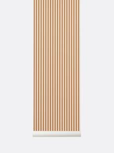 THIN LINES Wallpaper - tapeta Mustard/Off White