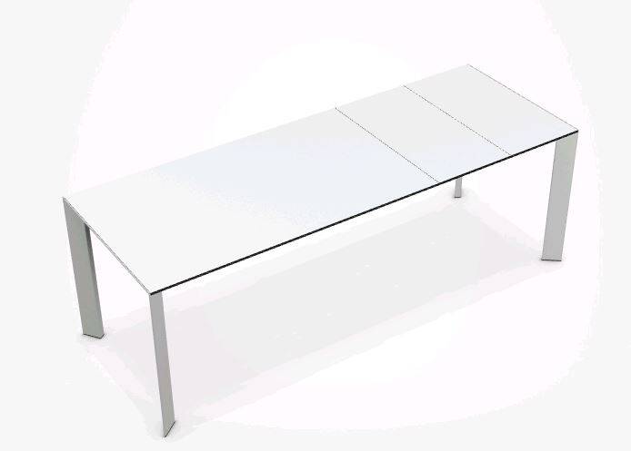 NORI stół biały na aluminiowych nogach