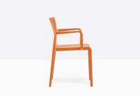 Krzesło z podłokietnikami VOLT HB w kolorze pomarańczowym z boku
