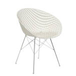 Designerskie krzesło MATRIX biało chromowane