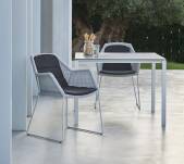 Krzesło plecione outdoor BREEZE marki Cane-line White grey z poduszkami Taupe