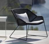 Fotel pleciony outdoor BREEZE marki Cane-line Black z poduszkami White