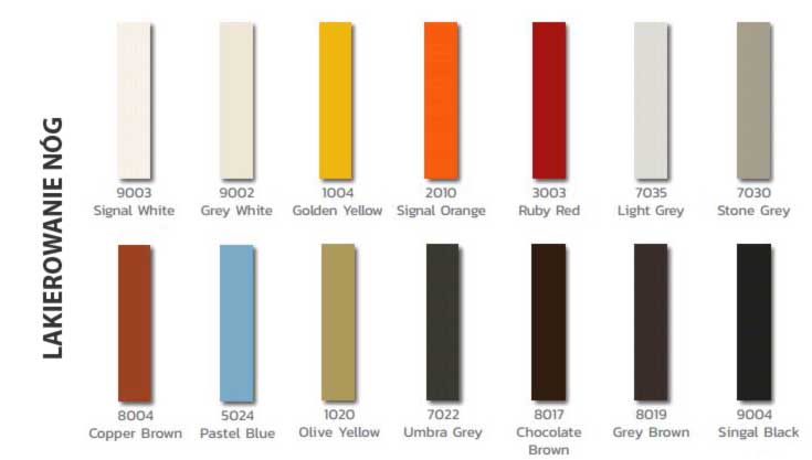 kolory nóg krzesła SIMON